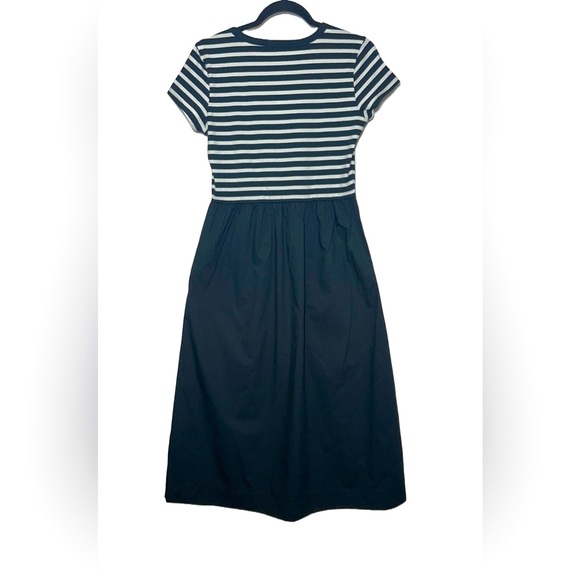 NWT J. Crew Factory Striped Short-Sleeve Knit Mixi Dress, Black & White, Size XS - Picture 5 of 15
